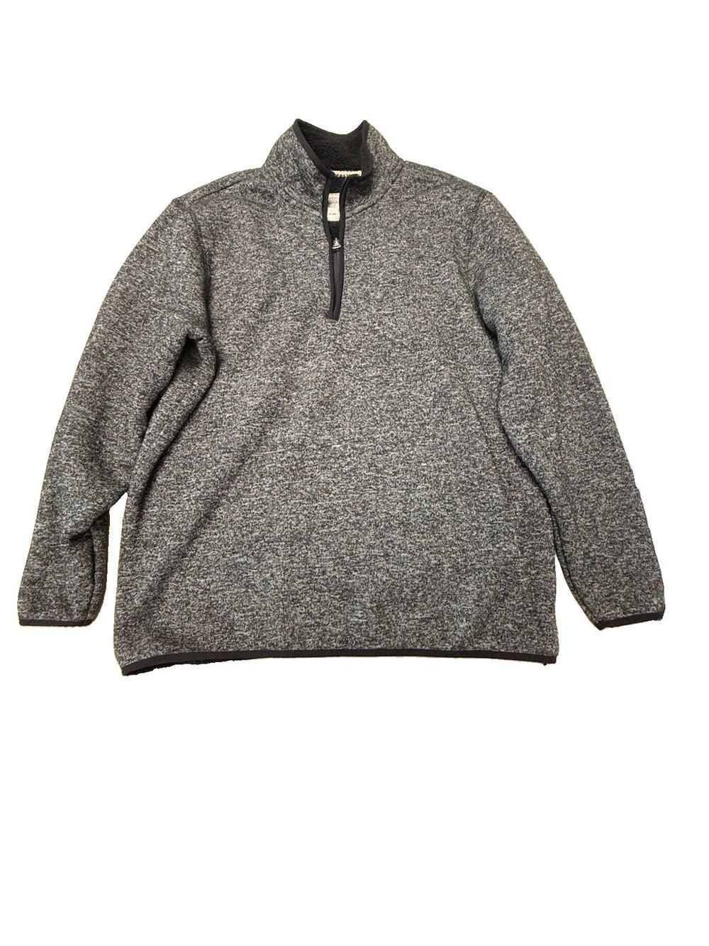 Weatherproof Vintage Men’s XL Gray Sherpa Fleece Quarter Zip Pullover Sweater